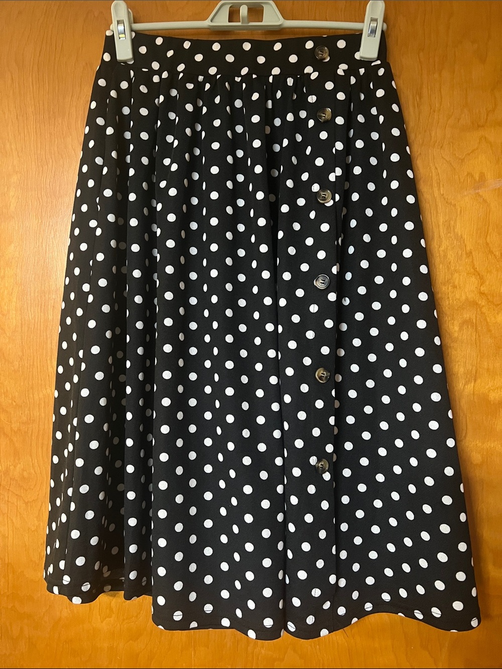 Yathon Polka Dot Midi A-Line Flared Skirt